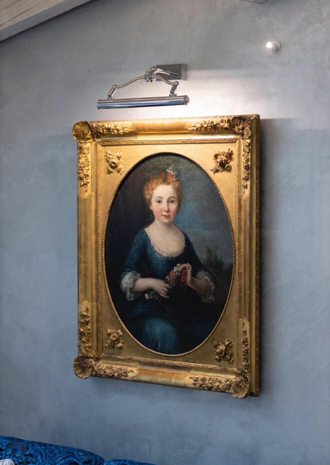 Portrait of a Girl, oil on canvas, 18th century, Suite La Principessa, Antica Dimora Desenzano